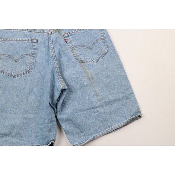 Vintage 90s Levis 550 Mens 34 Distressed Relaxed Fit Denim Jean Shorts Jorts USA - Picture 10 of 10